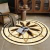 European Luxury Decorative Home Carpet Round Bedside Rugs for Bedroom Soft Carpets for Living Room Marble Pattern Non-slip Mats