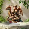 Enchanting Dragon & Elf Acrylic Mini Figurine: Waterproof & Wear-resistant Desk Ornament