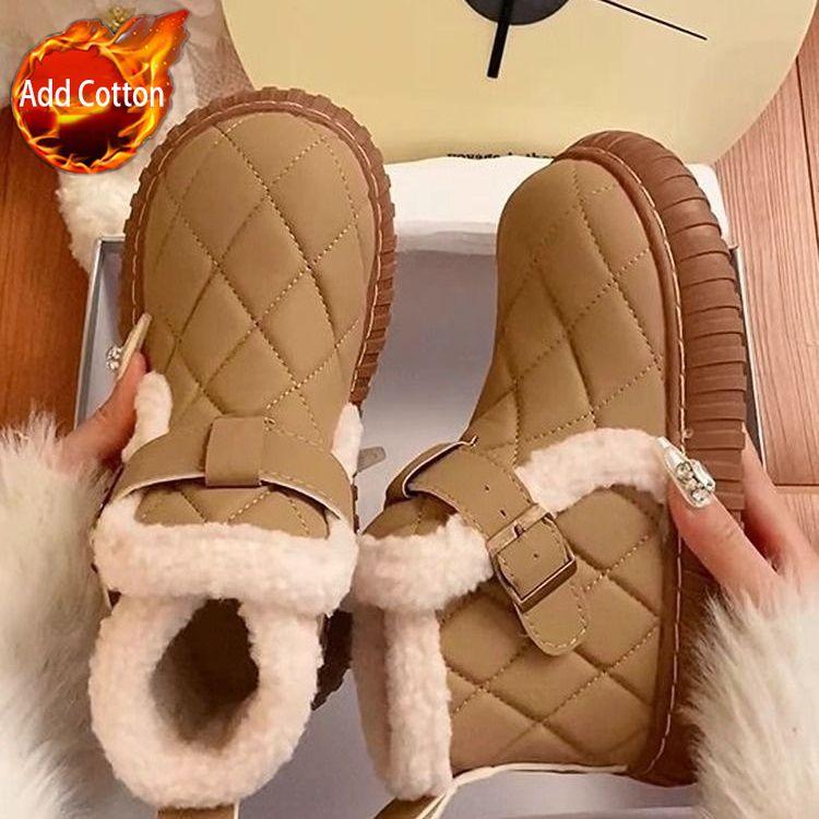 

Модные ботильоны в стиле ретро цвета хаки, увеличивающие рост, клетчатые женские туфли большого размера, теплые, удобные и элегантные ботинки, зимние ботинки для женщин 40