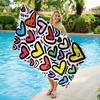 Simple Love Heart Design Beach Towel Quick-drying Large Towel Super Absorbent Suitable for Beach Pool Summer Gift for Friends