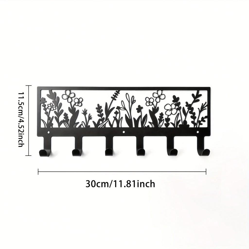 Heavy Duty Floral Wall Rack Coat Hanger Storage Organizer Rustic Home Decor