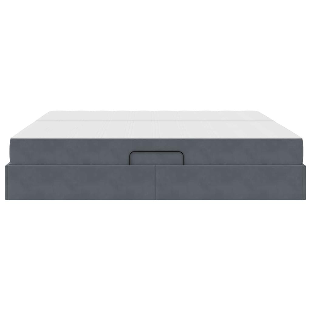 Storage Bed with Mattress Dark Gray 200 x 200 cm Velvet