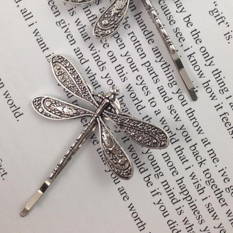 Elegant Vintage Dragonfly Hairpins Bridal Headdress Wedding Hair Accessories Transparent Dragonfly Hair Clip 1pcs