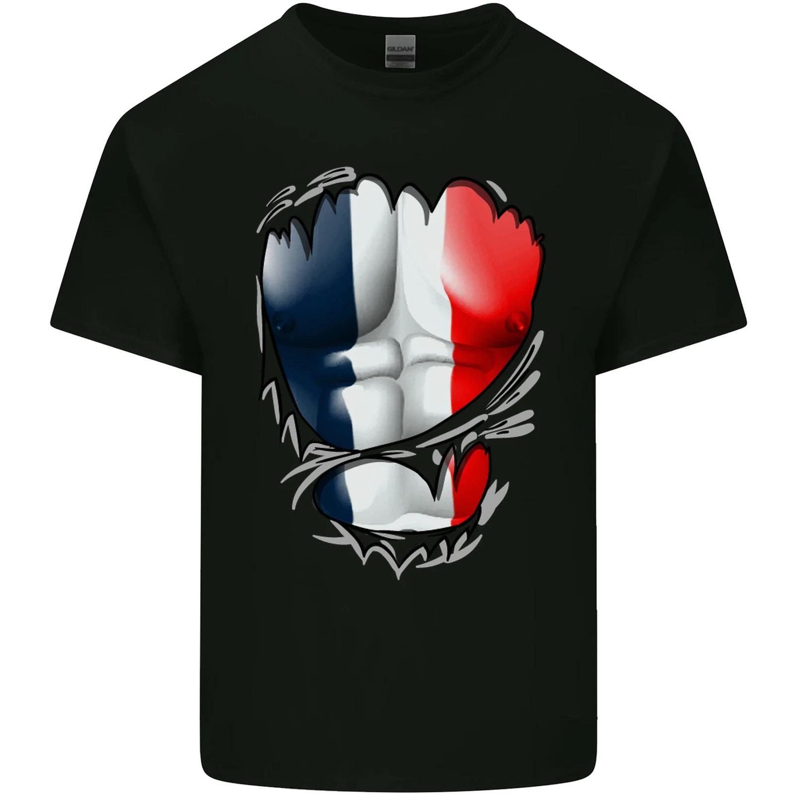 Gym French Tricolour Flag Muscles France Kids T-Shirt Childrens 4XL