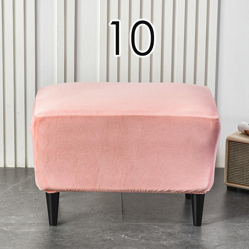American Style Footstool Cover Rectangle Elastic Ottoman Cover High Quality Velvet Furniture Protector Footrest Slipcover