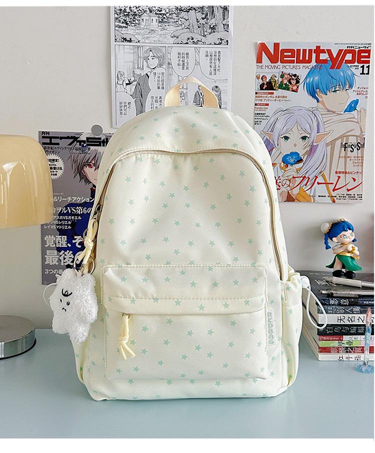Schoolbag new Korean ins high value fresh and sweet star backpack junior high school students lightweight large capacity backpack