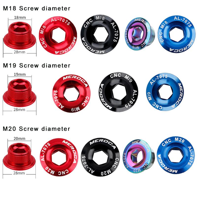 M18/M19/M20 Cranks Screw CNC Aluminum Alloy Crankset Arm Bolt Crankset Cover General Cycling Accessories