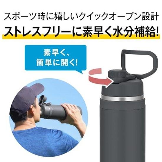 Thermos Water Bottle Vacuum Insulated Sports 1.5L Matte Black Handle Dishwasher Safe Carry Loop Easy Drink Detachable Spout Clean Cold Retention Only