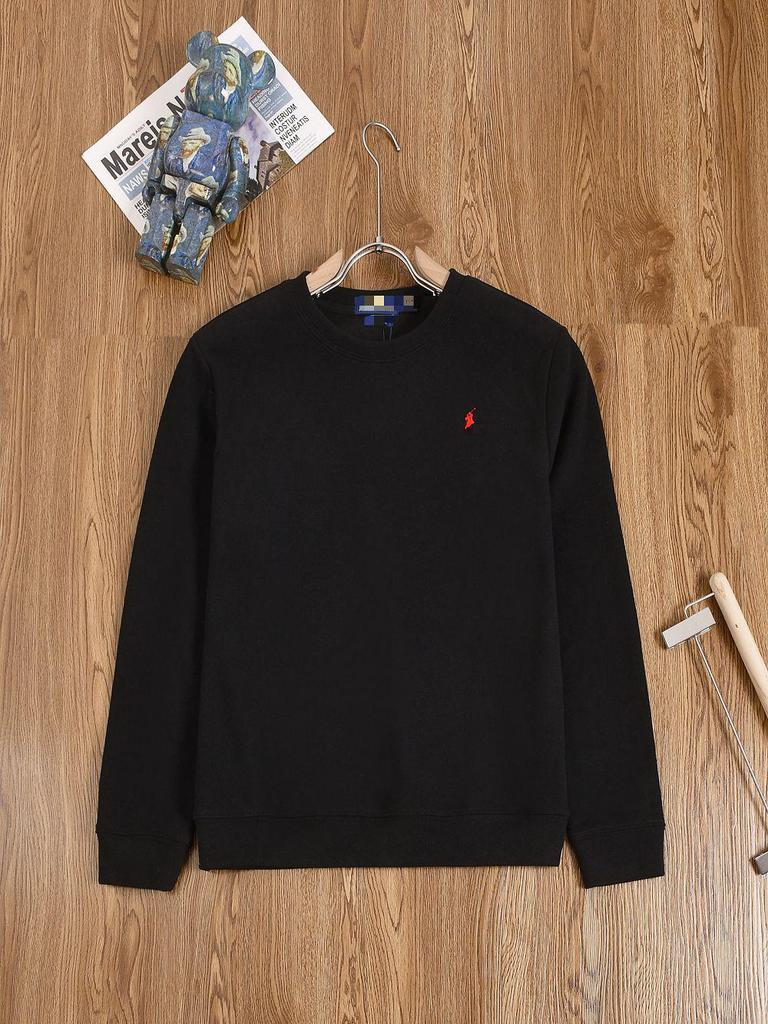 Men's High-End Pure Cotton Polo Sweatshirt – Long Sleeve, Embroidered Label, Business Casual, Cross-Border Style