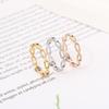 Stainless Steel Punk Glossy Metal Square Chain Open Ring For Women Round Hiphop Hollow Chains Finger Rings Party  Jewelry