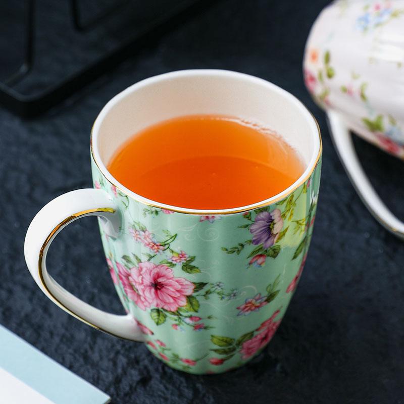 Vintage Blumiges Knochenchina Kaffeetasse Europäisch Retro Rustikal Teetasse Europäisch Englisch Nachmittagstee Tassen