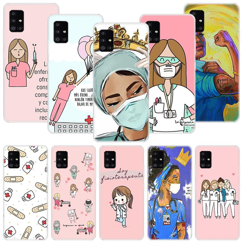 Funny Medicine Nurse Doctor Phone Case For Samsung Galaxy A52 A32 A22 A12 A02S A50S A30S A51 A31 AA71 Note 20 Ultra 10 S10 Plus