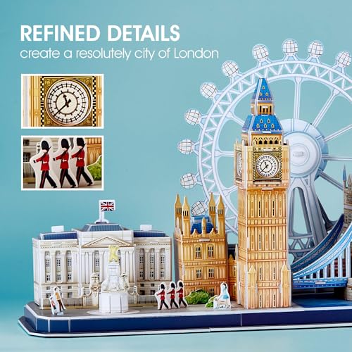 ASSYME Cubic Fan 3D Puzzle Craft Kit, No Glue or Tools Required, London, MC253h