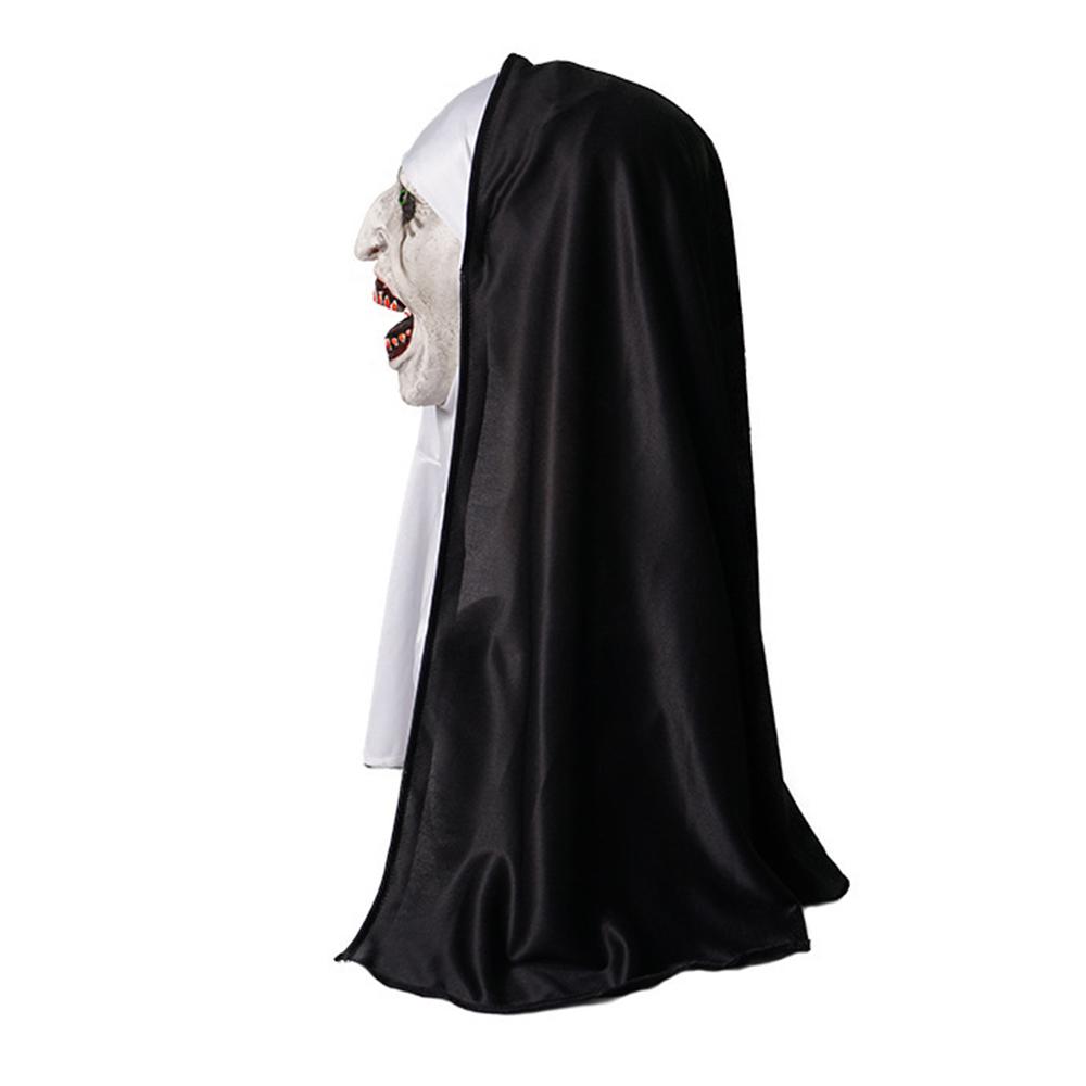 The Nun Mask Halloween Scary Nun Mask with Headscarf for Halloween Party Props