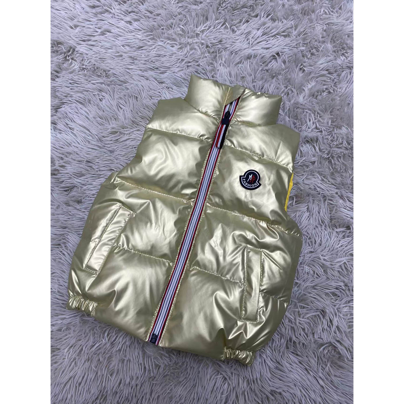 

Зимняя детская одежда Пуховый жилет для мальчиков и девочек Толстый теплый жилет с воротником-стойкой Верхняя одежда 160 шампанского