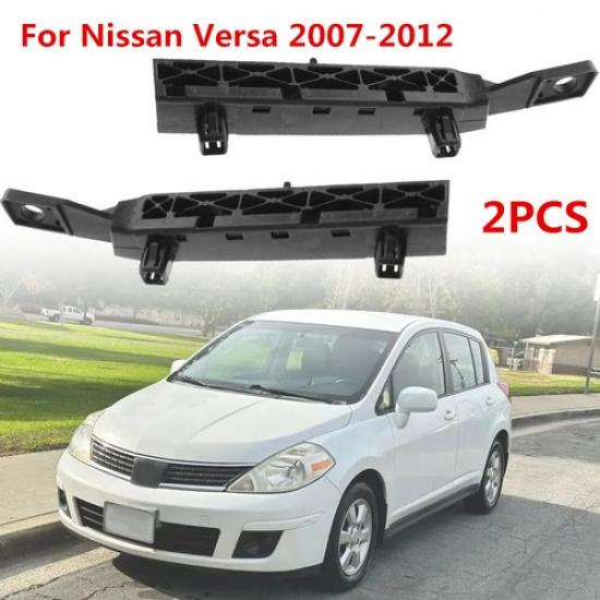 Pair Plastic Front Bumper Cover Support Brackets Set For Nissan Versa 2007-2012