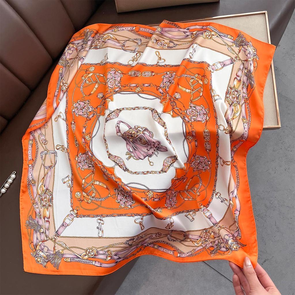 Luxury Design Silk Scarf Women 70*70cm Square Scarves Headscarf Decorate Neck Ties Female Hijab Neckerchief Neck Scarf Kerchief