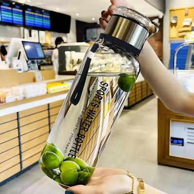 High Temperature-Resistant Glass Tea Cup with Separation Chamber, Large Capacity Portable Water Cup for Brewing Tea.