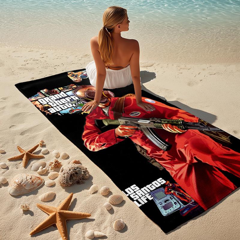 Gta V Life Stylish Digital Printing Beach Towel Quick Drying Absorbent Blanket For Beach Pool Gym Travel Christmas Gift C9211716