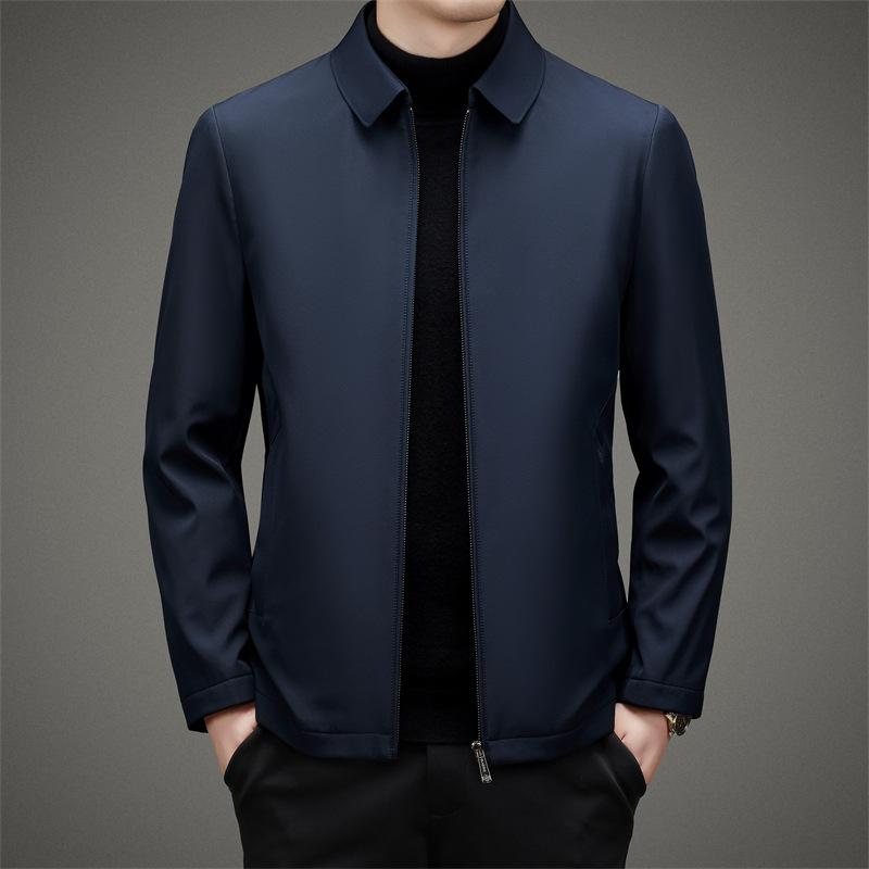 Winter Goose Down Jacket Light Down Jacket Business Casual Lapel Zipper Jacket Short Removable Liner Jacket Men