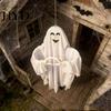 Süßer Halloween-Geisteranhänger, Messenger-Statue mit Herz-Geste und Umhang, Leuchtende Augen Spukhaft Glühend Aufleuchtend, Outdoor-Rasenverzierung, Spukhaus