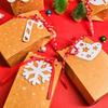 1 Pcs Kraft Paper Bag With Ribbon And Card Tag Packaging Gift Box Wrapping Christmas Party Supplies
