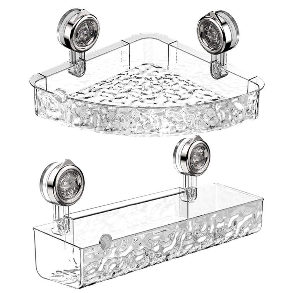 

Угловой стеллаж для хранения вещей, прозрачный, треугольной формы, без проколов, противоскользящий, с сильным присоской, органайзер для душа, аксессуары для ванной комнаты чистый