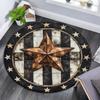 Rustic Star Round Area Rug,Carpet Rug for Living Room Bedroom Sofa Playroom Decor,Non-slip Floor Mat