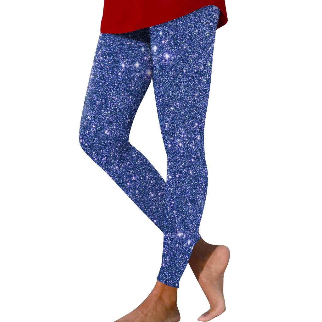 Damen Casual Fashion Outdoor Pailletten Schlanke elastische Yogahose Neun-Minuten-Hose