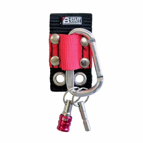 Besttool Best Bit Holder with Belt Loop and Key Adapter, Red, BTH-2RB