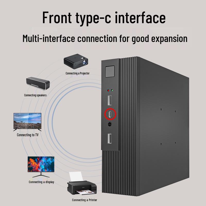 Mini PC Host: Compact HTPC for Home Office & Gaming, Portable Micro Computer for Small Industrial Applications