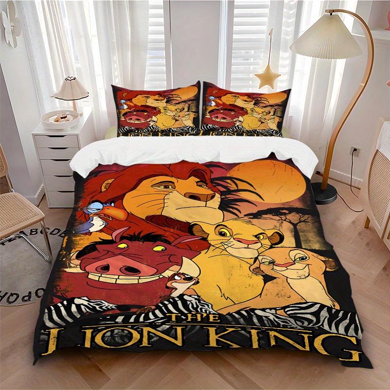3pcs set Lion King, Simba, Pride Rock Bedding Set with Duvet Cover+Pillowcases, All-Season Polyester, Zipper Closure71 135x200cm