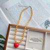 2026 New Color Beaded Chain Resin Heart Pendant Necklace For Women Girls Trendy Clavicle Chain Delicate Jewelry Gift