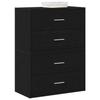VidaXL Cabinets with 2 Drawers 2 Pcs Black Oak Engineered Wood, Storage Cabinet, Buffet, Sideboard Cabinet, Cabinet 858824