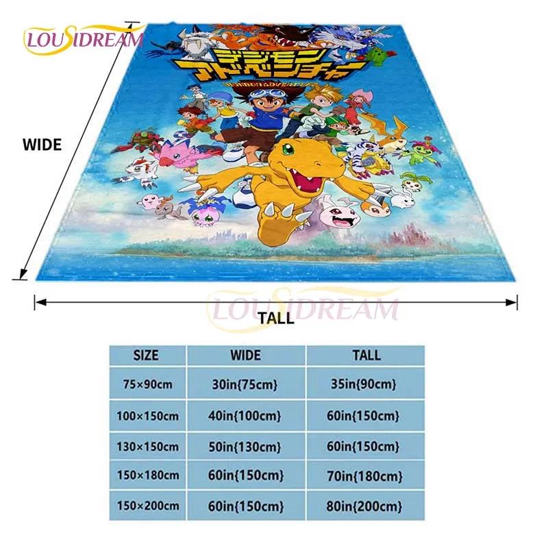 New Cartoon Digimon Blankets for Beds Anime Blanket Queen Size Soft Bed Sheet Rome Decor Winter Bedding Cover Kids Gift Picnic