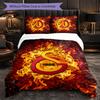 Biancheria da letto a tema Galatasaray FC Set 3 Pezzi Copripiumino Biancheria da letto decorativa per camera da letto per adolescenti Decorazione per la casa