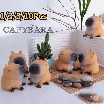 Statua Pinch Capibara Divertente Capibara Spremibile Elastico Figure di Capibara Espressione Carina Figura Animale Decorazione per la Casa Regalo Creativo