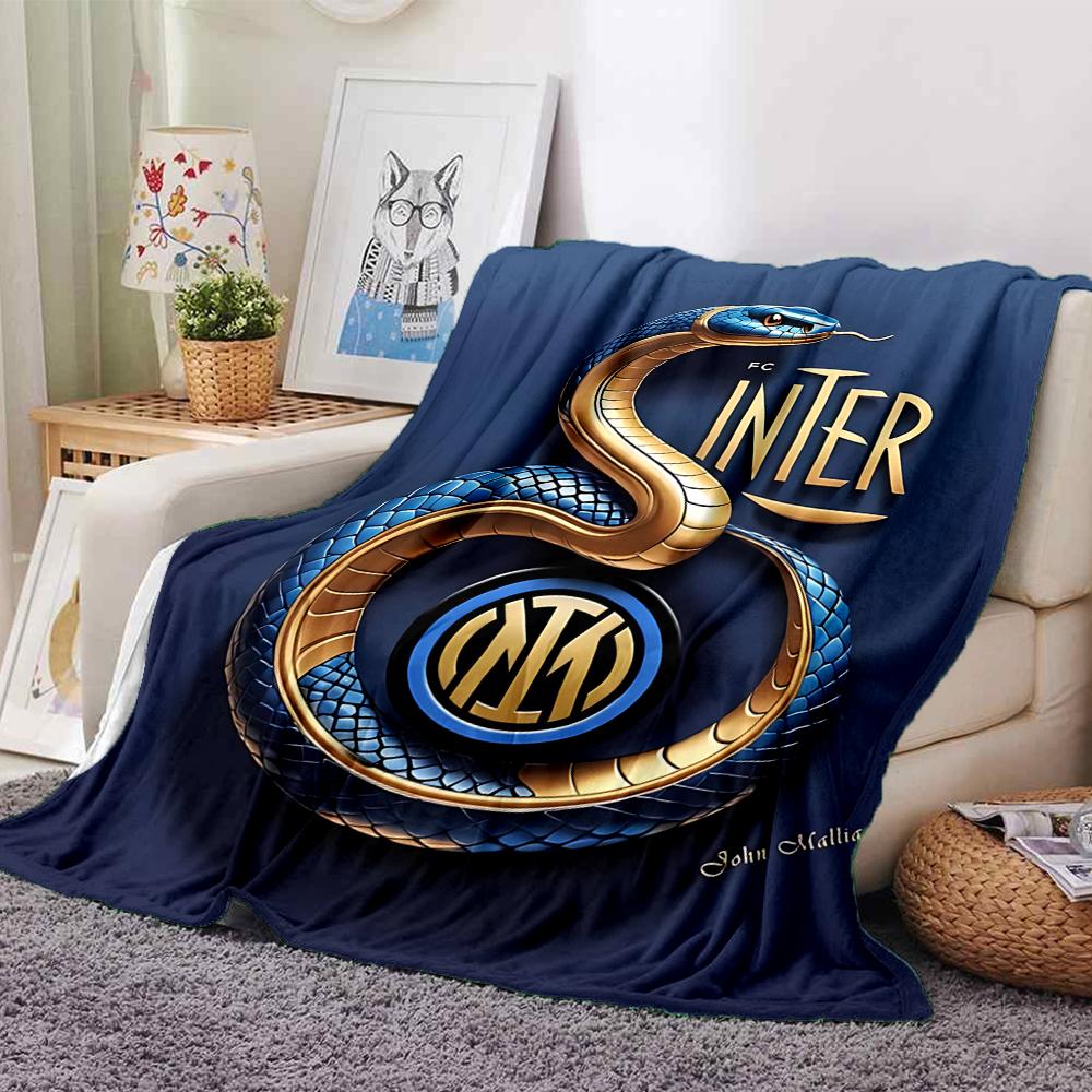 Coperte con Logo Snake Inter Milan in Flanella Stampata Traspiranti Calde Plaid per Casa Ufficio Copriletti 0708a92
