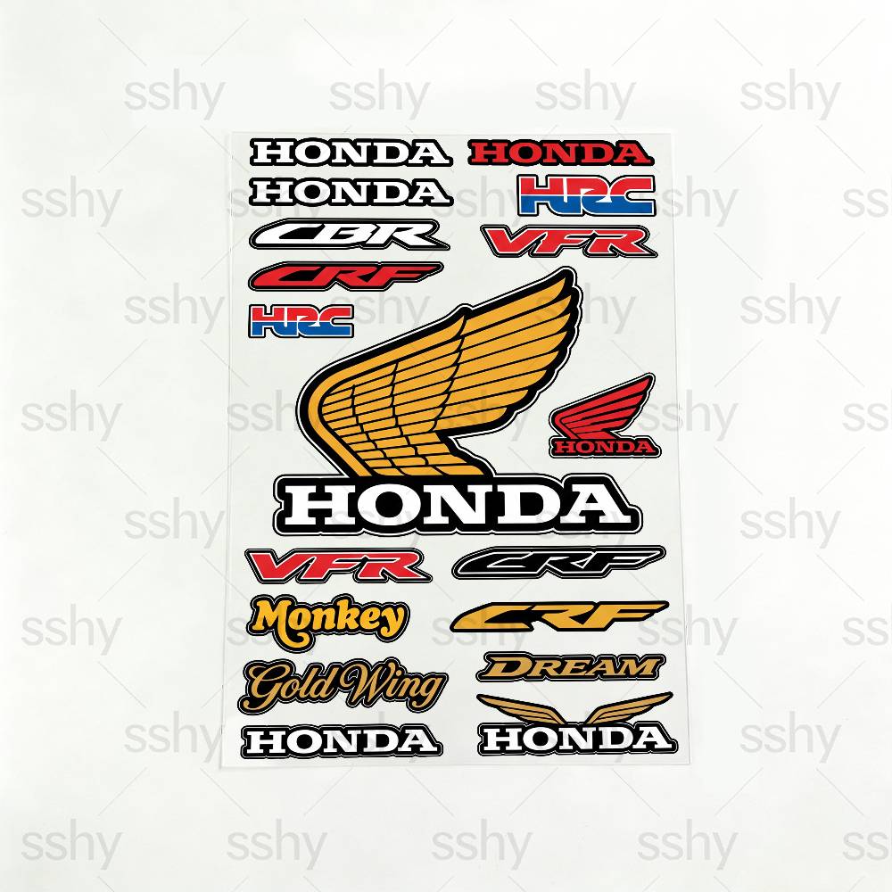AAAHM1 FOR HONDA RACING Long Lasting Waterproof Reflective Sticker Scratch Conceal Fit Motorcycle Car Helmet Fridge Water Cup Decals