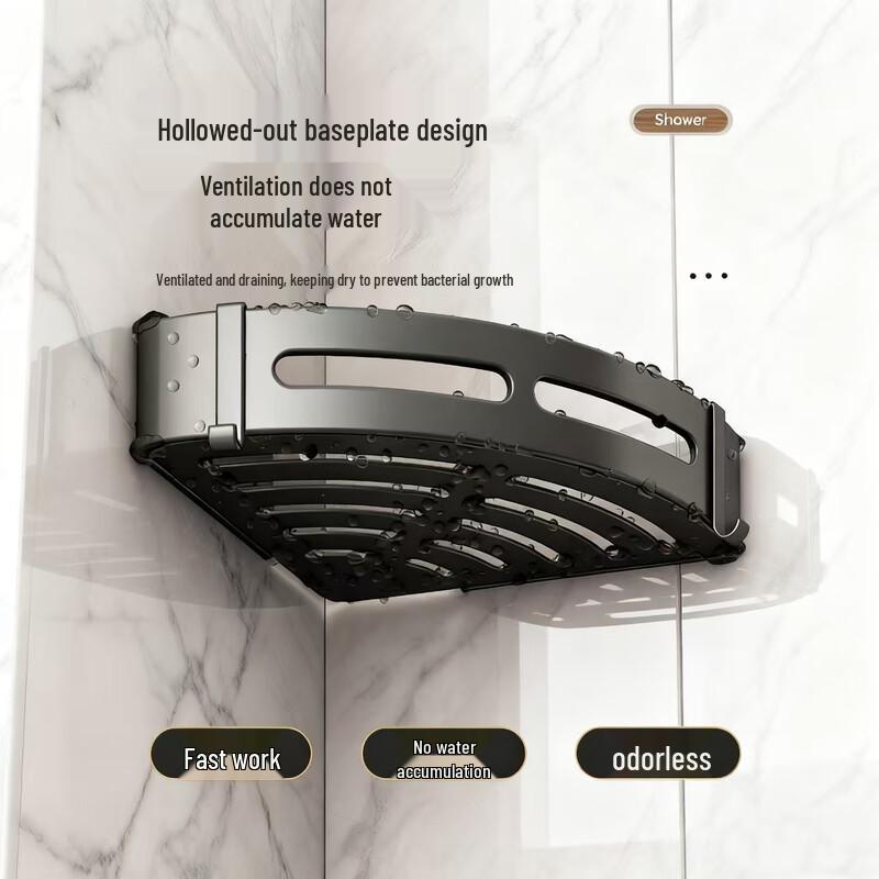 Xinpei No-Drill Aluminum Bathroom Corner Shelf