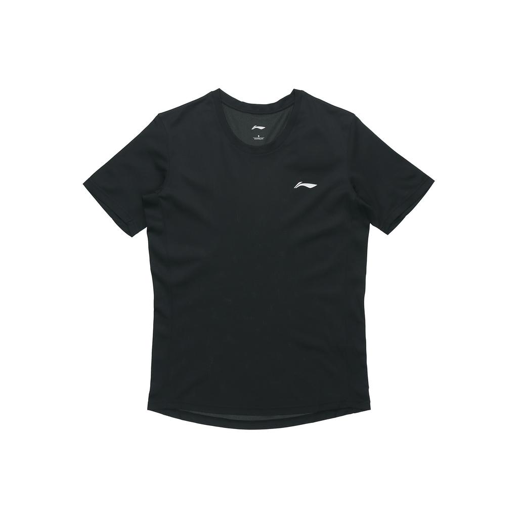 Li Ning Sports Training Quick-Dry Breathable Knitted Crew Neck Straight T-Shirt Men Tops Black ATSQ365-2