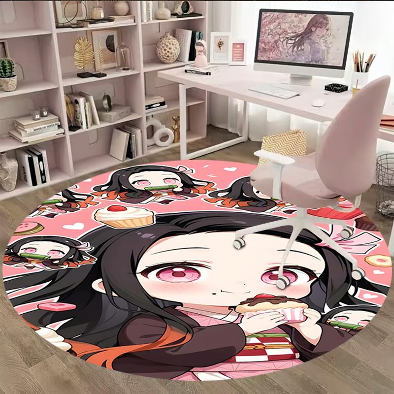 1pc Nezouko Carpet, Round Rug, Comfortable, Suitable for Entryways, Living Rooms, Office, And Bedrooms, Christmas Decoration
