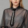 Choker Kristall Lange Krawatte Lokomotivenstil Vorgebundene Krawatte Strasssteinkrawatte JK Uniform Dekoration