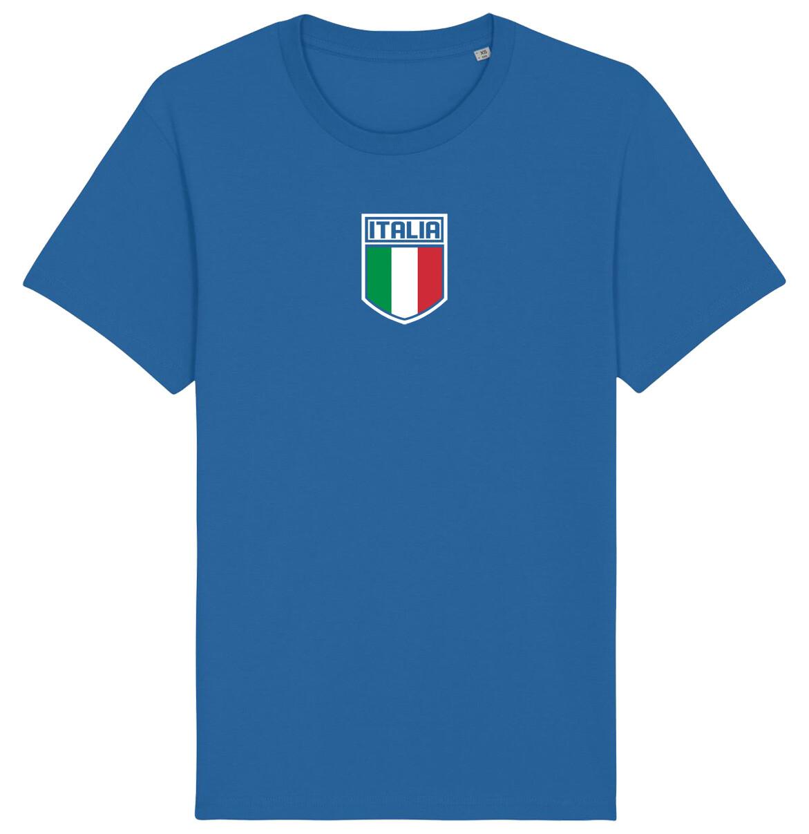 Italia Flag Badge T-Shirt Mens Womens Tees Top 2024, Adults Baby, Football Euro Shipping Italy L