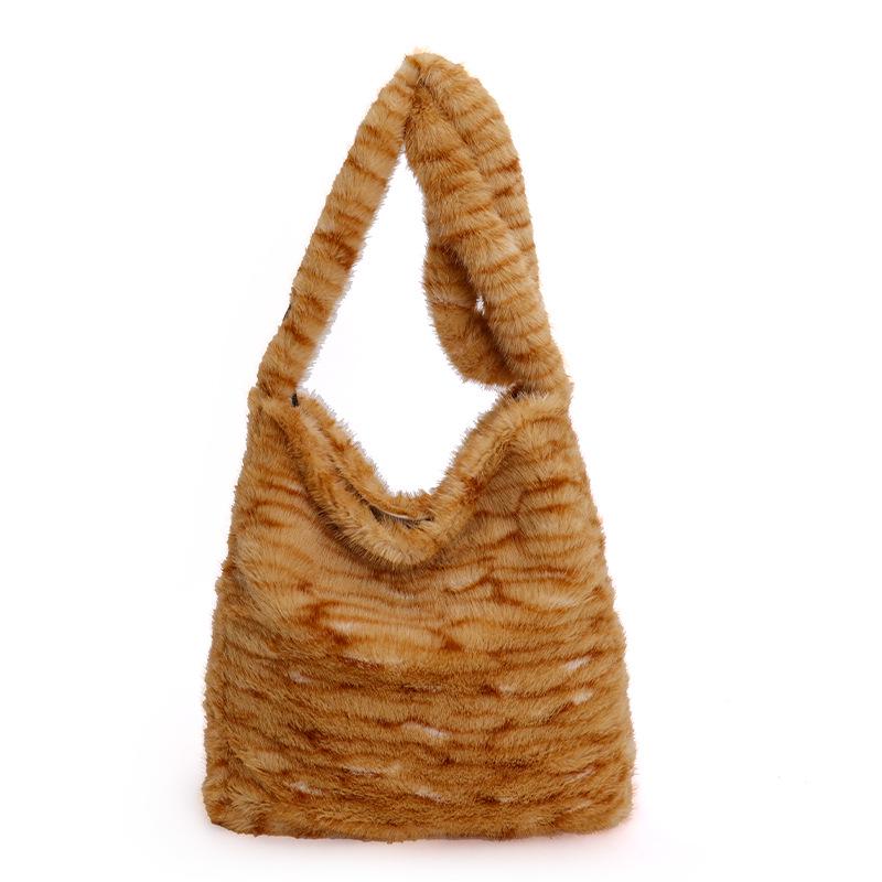 Vintage Leopard Print Plush Crossbody Bag - Women's Autumn/Winter Fashion with Unique Single Compartment Design.