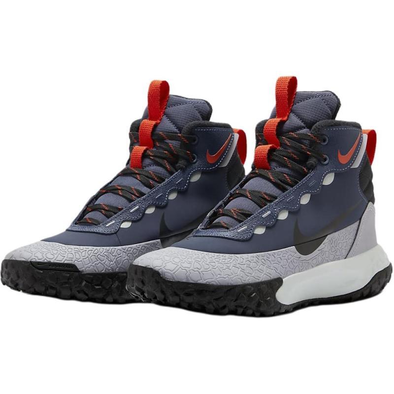 Nike Terrascout Slip Resistant Abrasion Resistant Mid top Children's Basketball Shoes Blue Gray Teenagers Sneakers FV4173-400