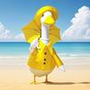 Porch Geese Waterproof Costume Plastic Raincoat And Umbrella Set For 17 Inch Yard Decoration