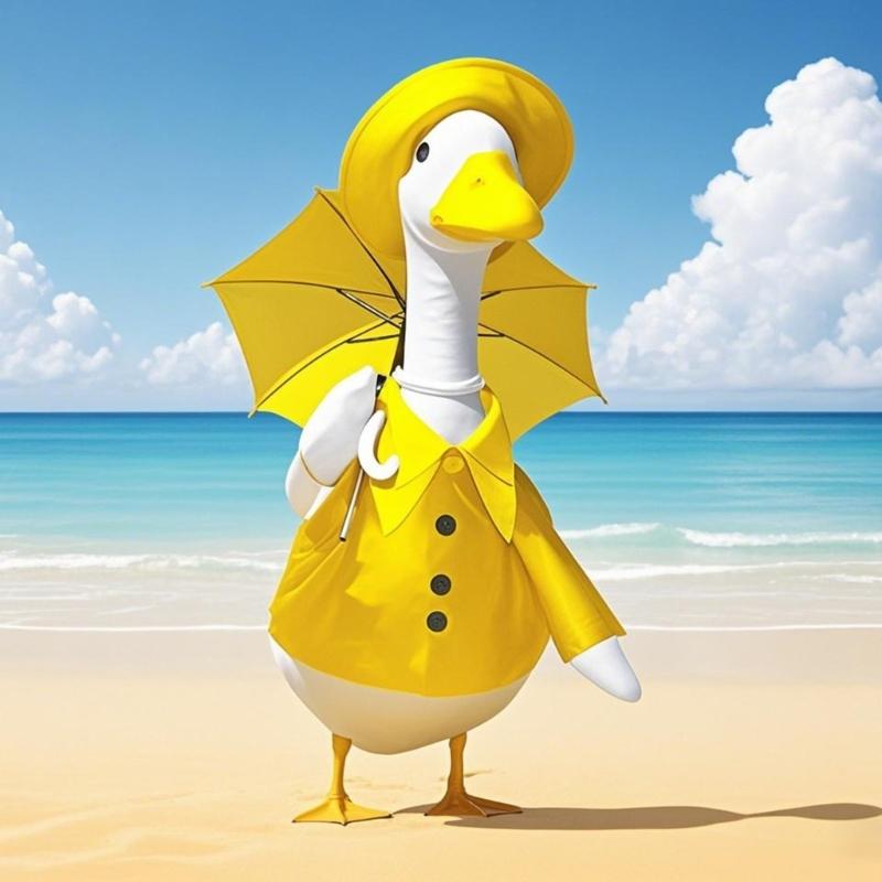 Porch Geese Waterproof Costume Plastic Raincoat And Umbrella Set For 17 Inch Yard Decoration