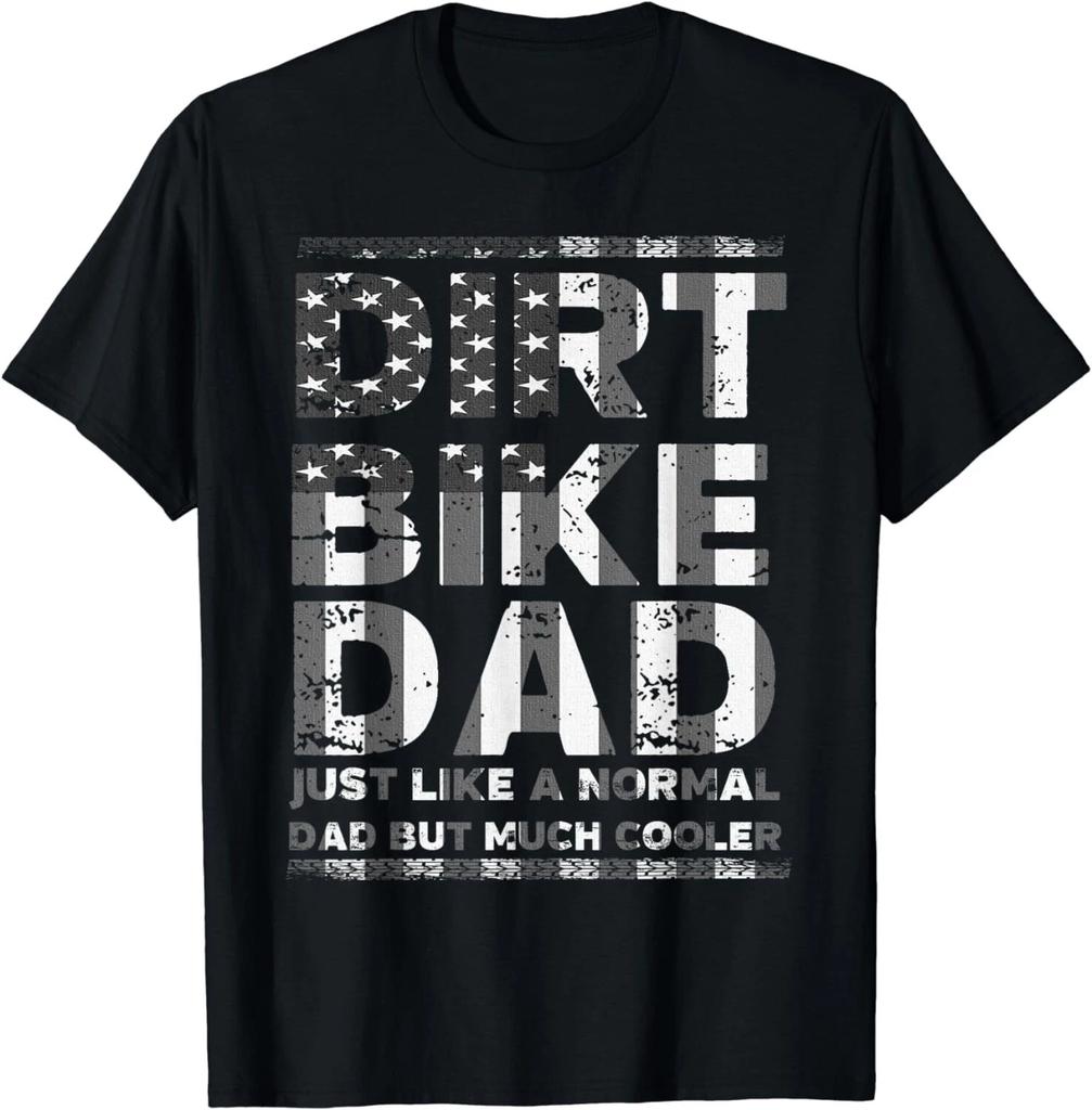 DIRT BIKE DAD Koszulka rowerowa | Motocross Enduro Flaga USA Prezent Koszulka Unisex