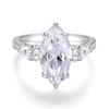 Nine Beauty High Carbon Diamond 7 Carat Zircon Marquise Ring for Women In S925 Sterling Silver